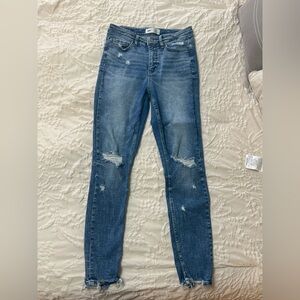 BKE Women's Parker Blue Distressed Skinny Jeans 25x27